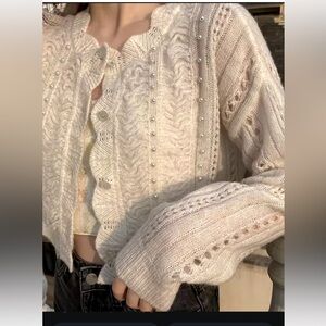 SHEIN Knitted Hollow Out Cardigan Blouse